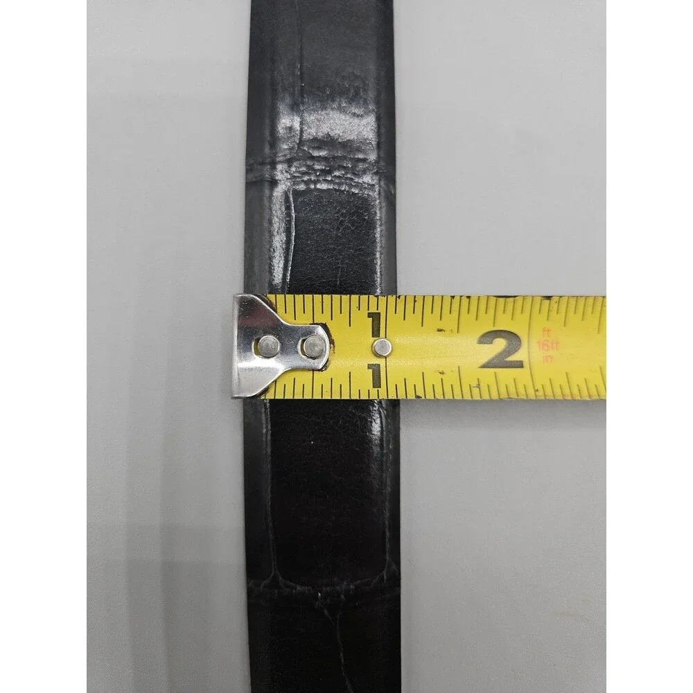 Louisiana Alligator Black Leather Mens Belt Handcrafted USA Size 28 M L Leddys